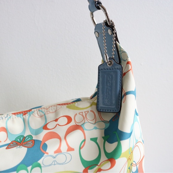 Y2K Coach Logo Optic Butterfly Hobo Bag & Matching Wallet/Wristlet - Picture 5 of 13